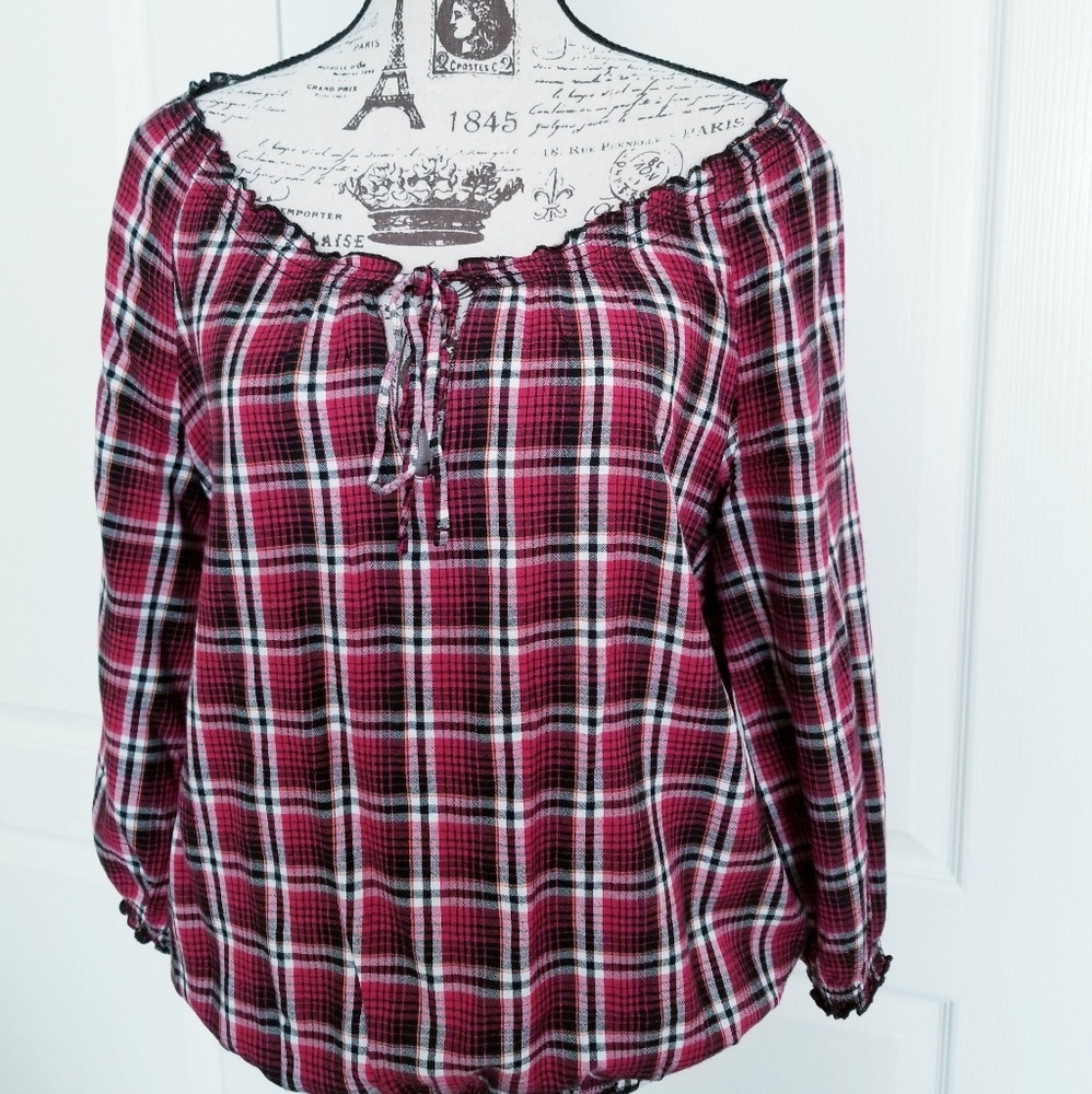 2 for $25 Jessica Simpson Red & Black Blouse